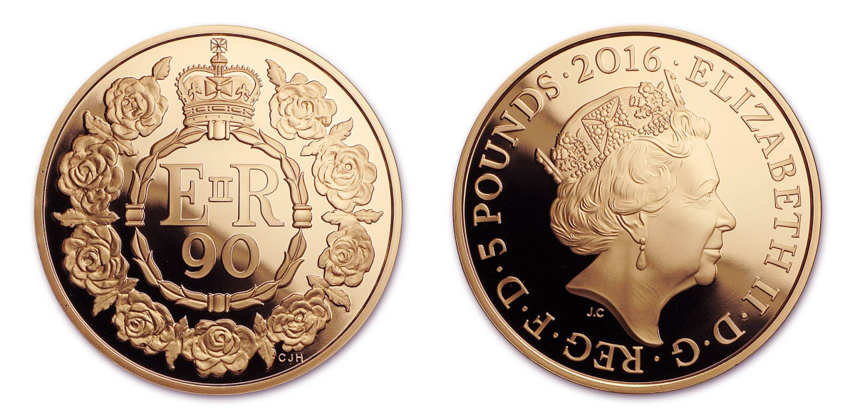 エリザベス2世生誕90周年記念5ポンド金貨